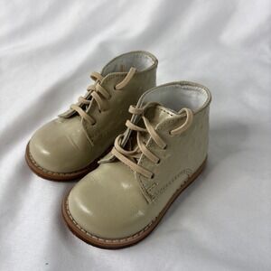 Josmo Walker Infant/Toddler 4.5 Beige Lace Up Walking Oxford Shoe Booties
